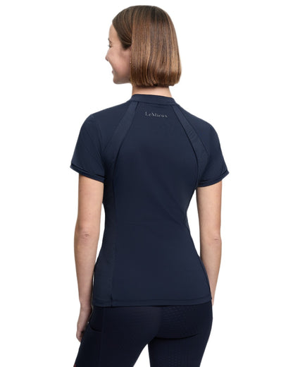 Navy coloured LeMieux Womens Lisa Mesh Base Layer on white background 