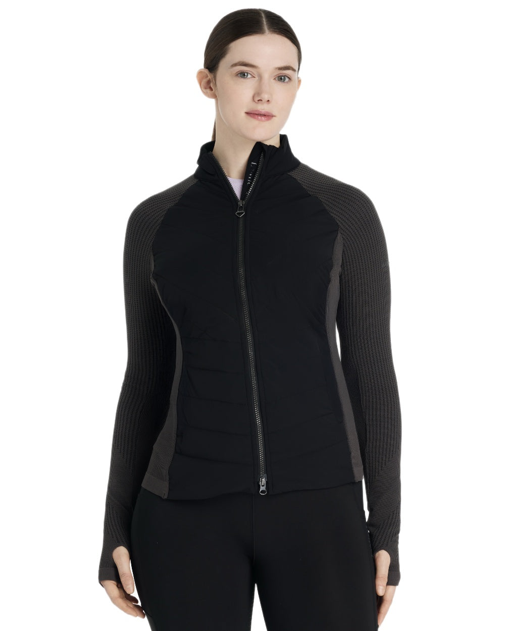 Black coloured LeMieux Womens Maddie Jacket on white background 