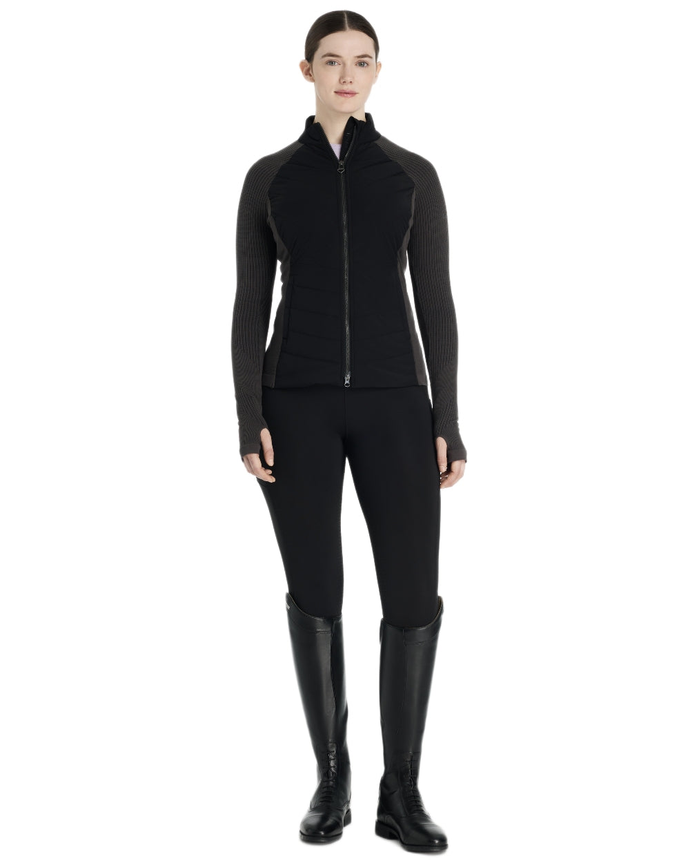 Black coloured LeMieux Womens Maddie Jacket on white background 