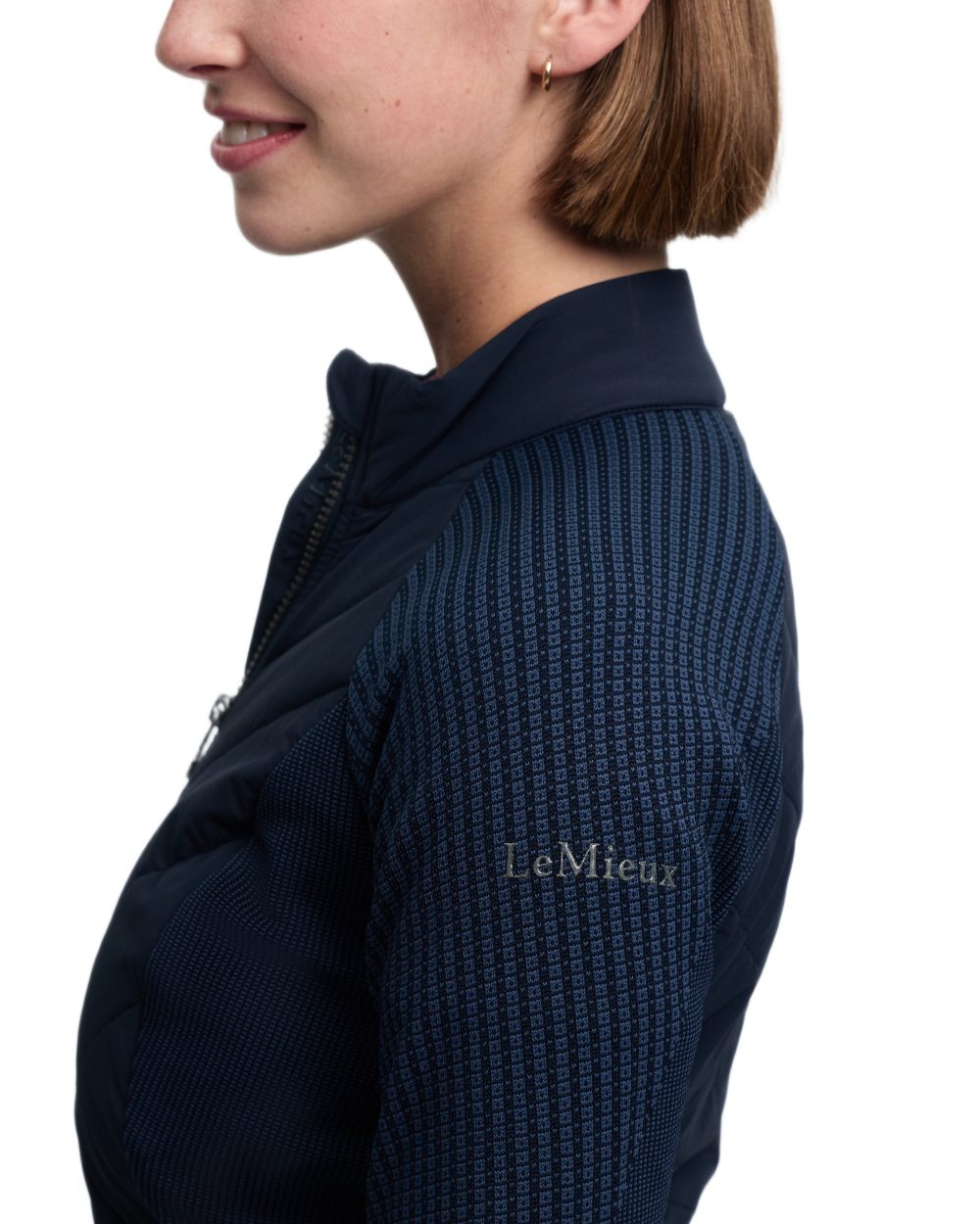Navy coloured LeMieux Womens Maddie Jacket on white background 