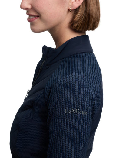 Navy coloured LeMieux Womens Maddie Jacket on white background 