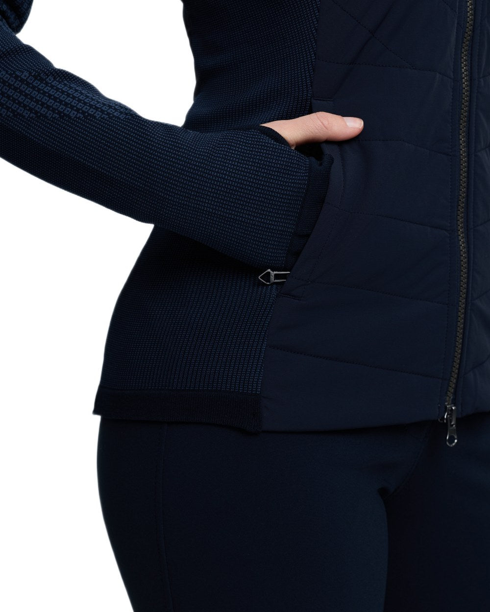 Navy coloured LeMieux Womens Maddie Jacket on white background 