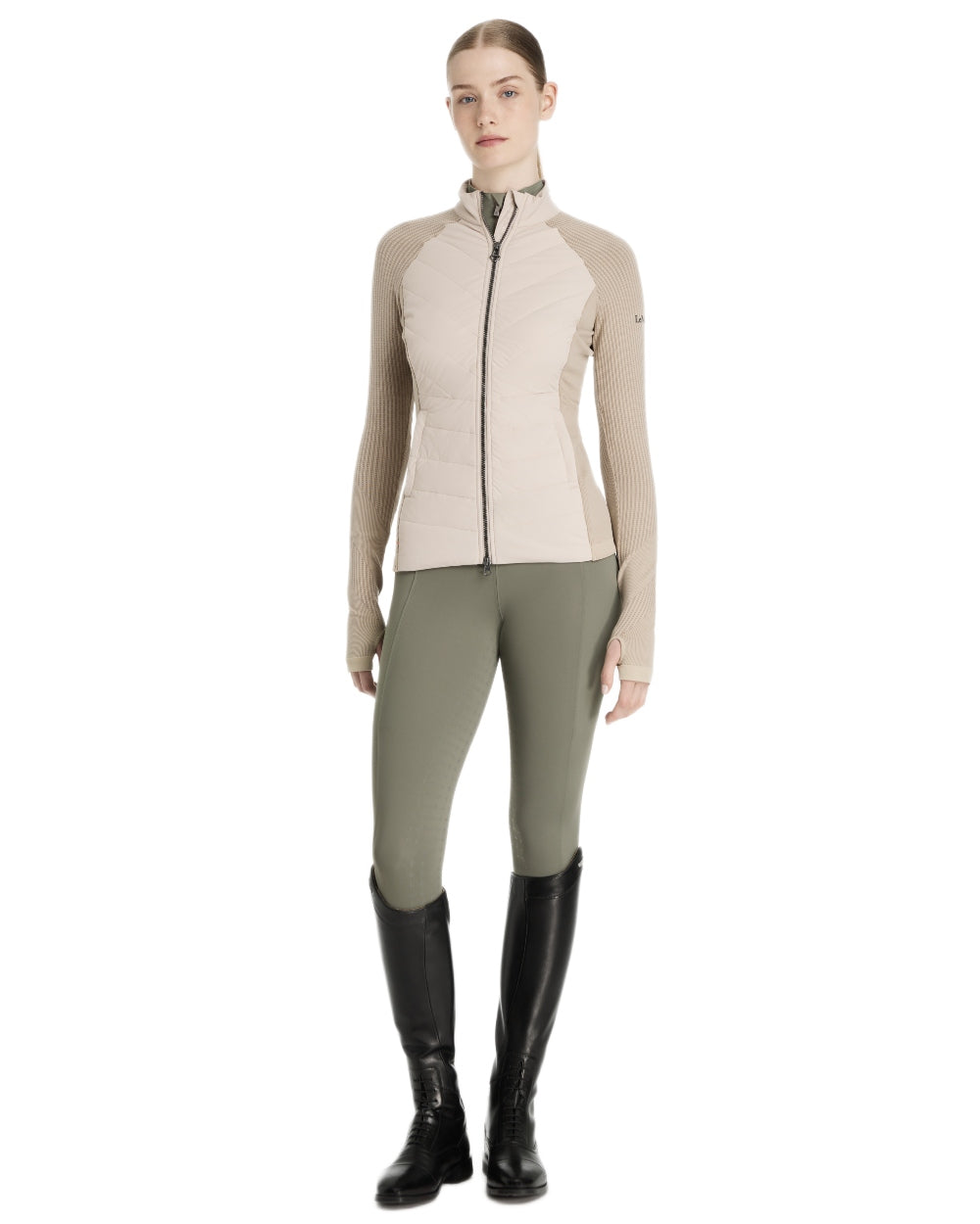 Stone coloured LeMieux Womens Maddie Jacket on white background 