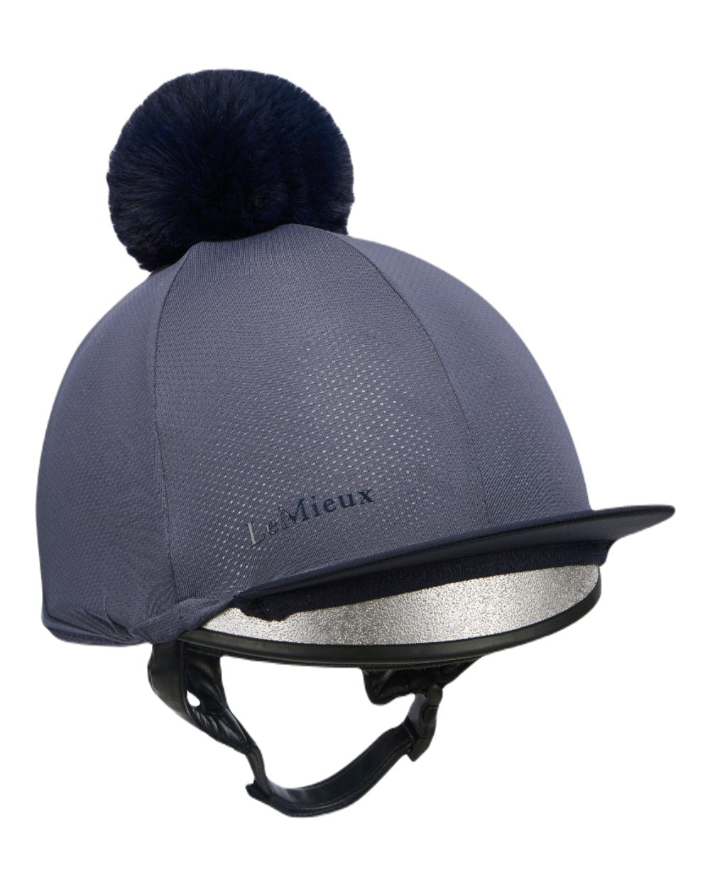 Dusk Blue coloured LeMieux Womens Maria Mesh Hat Silk on white background 