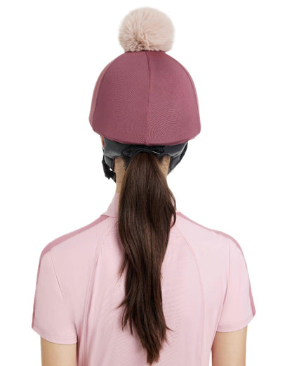 Rosewood coloured LeMieux Womens Maria Mesh Hat Silk on white background 