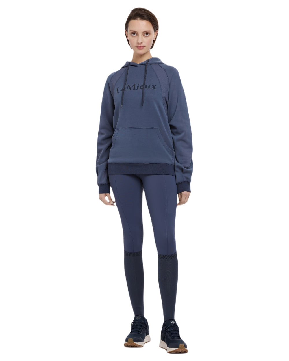 Dusk Blue coloured LeMieux Womens Nadine Hoodie on white background 