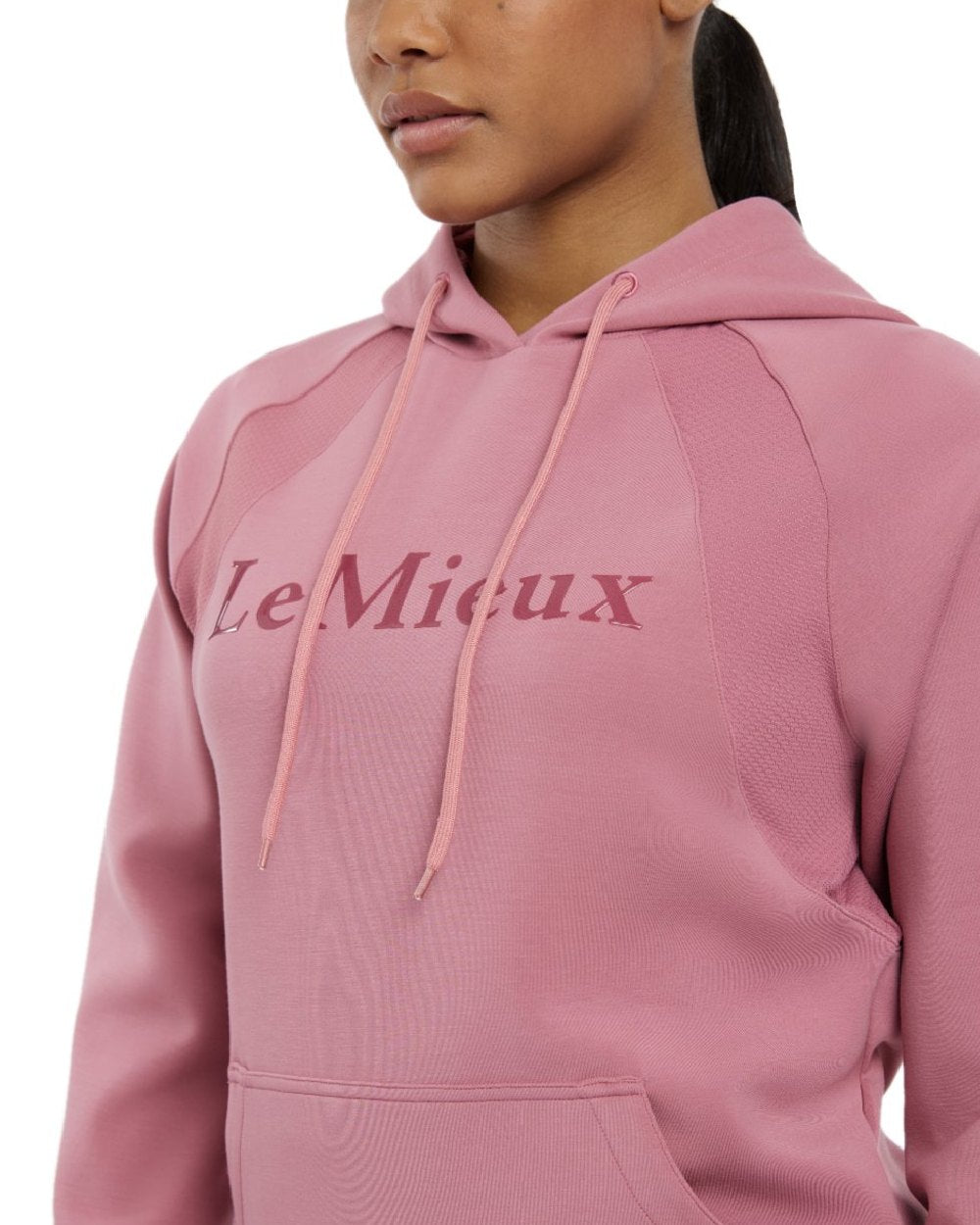 Peony coloured LeMieux Womens Nadine Hoodie on white background 