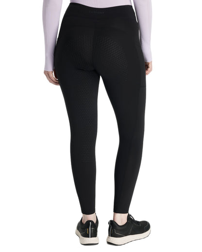 Black coloured LeMieux Womens Natalie Brushed Pull On Breeches on white background 