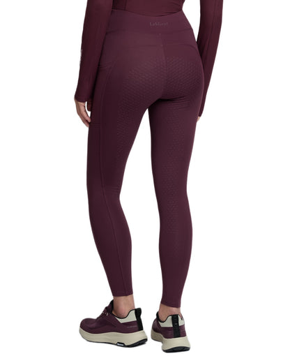 Bramble coloured LeMieux Womens Natalie Brushed Pull On Breeches on white background 