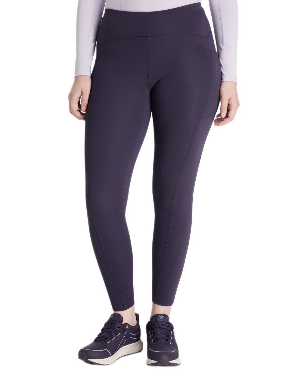 Juniper coloured LeMieux Womens Natalie Brushed Pull On Breeches on white background 