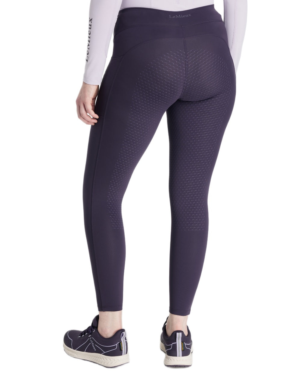 Juniper coloured LeMieux Womens Natalie Brushed Pull On Breeches on white background 