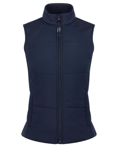 Navy coloured LeMieux Womens Pamela Gilet on white background 