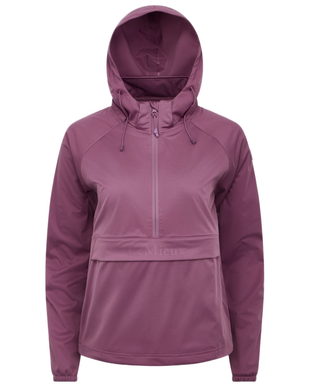 Mallow coloured LeMieux Womens Perri Half Zip Waterproof Jacket on white background 