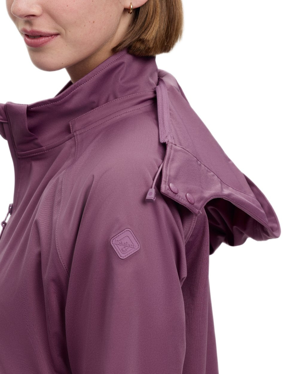 Mallow coloured LeMieux Womens Perri Half Zip Waterproof Jacket on white background 