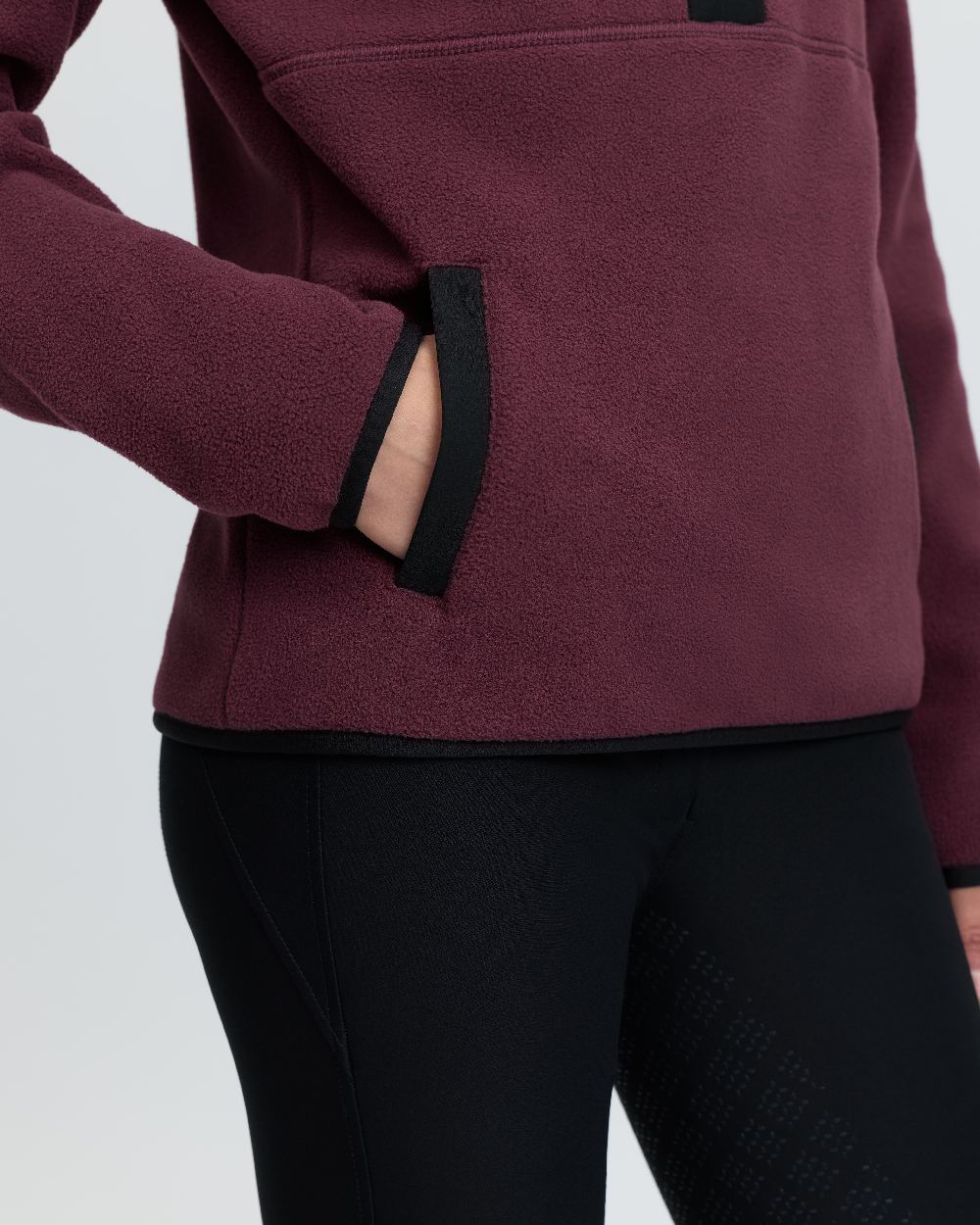 Bramble Coloured LeMieux Womens Piper Popper Fleece on White Background 