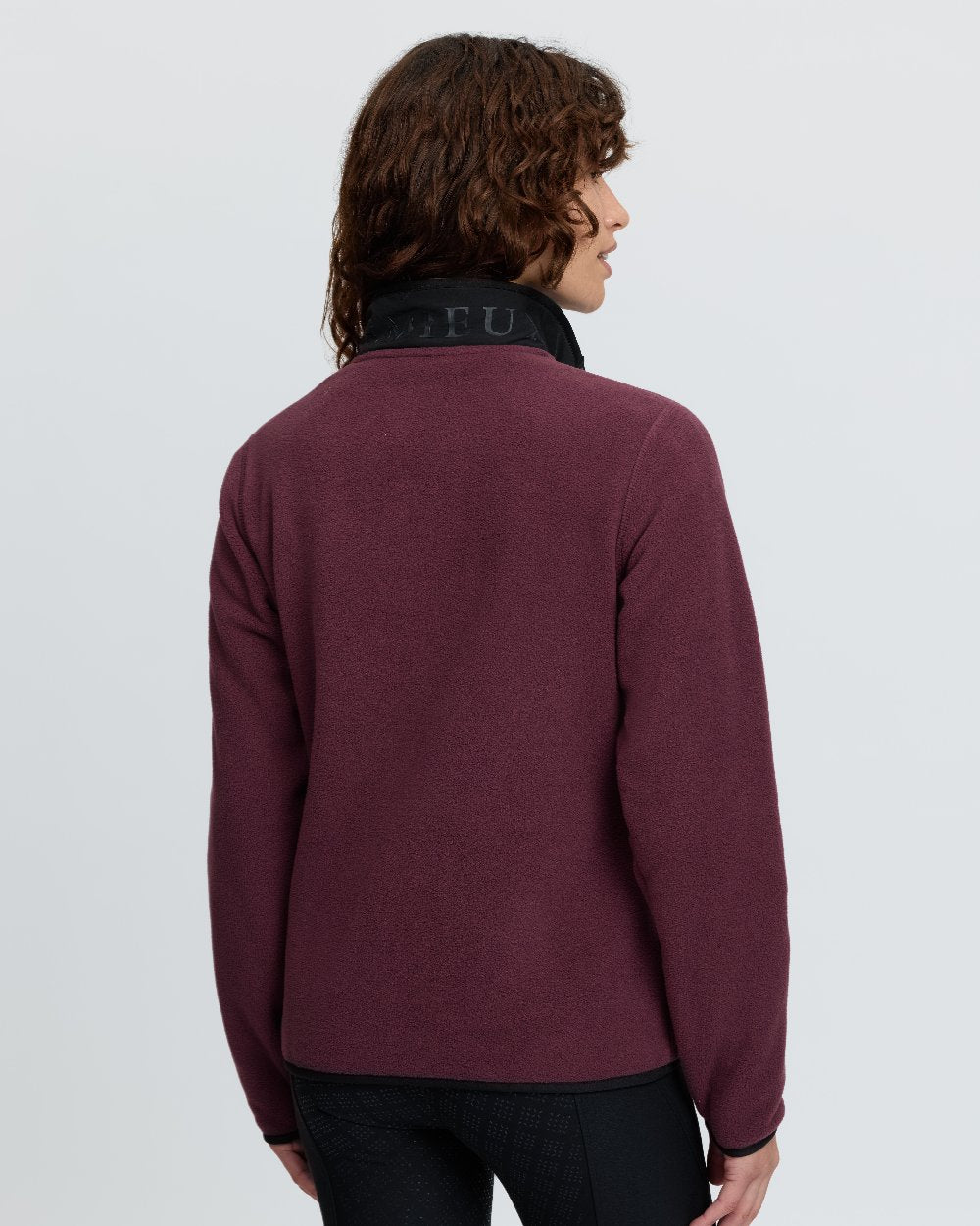 Bramble Coloured LeMieux Womens Piper Popper Fleece on White Background 