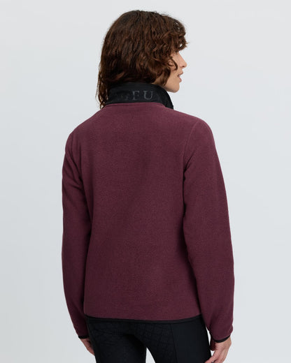 Bramble Coloured LeMieux Womens Piper Popper Fleece on White Background 