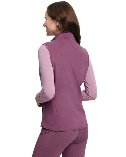 Mallow coloured LeMieux Womens Roberta Fleece Gilet on white background 