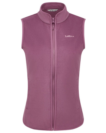Mallow coloured LeMieux Womens Roberta Fleece Gilet on white background 