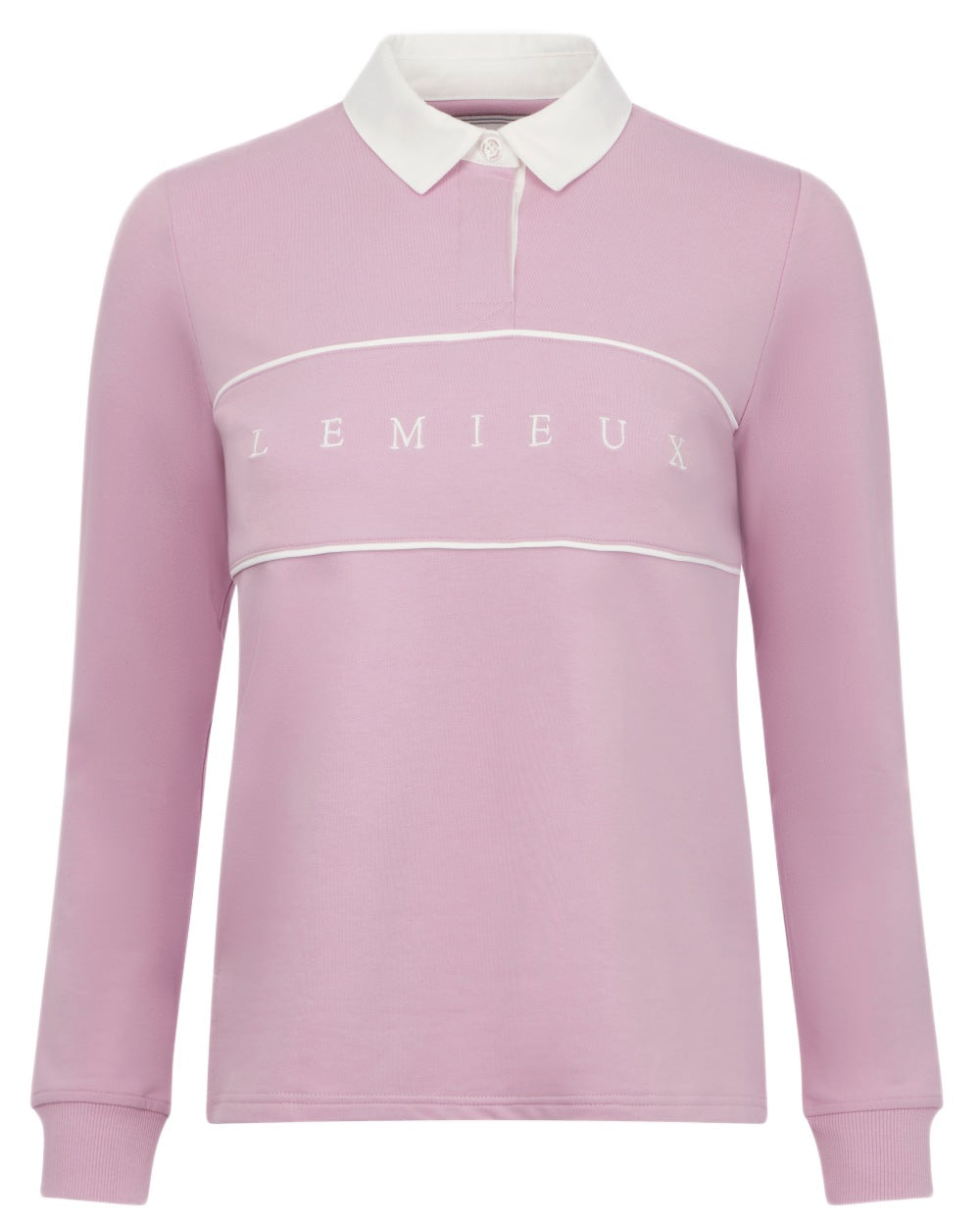 Fondant coloured LeMieux Womens Rochelle Rugby Shirt on white background 