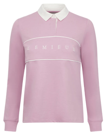 Fondant coloured LeMieux Womens Rochelle Rugby Shirt on white background 