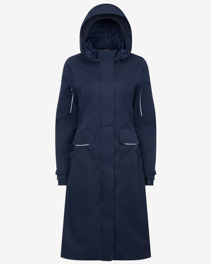 Navy Coloured LeMieux Womens Stormwear Performance Riding Coat on White Background 