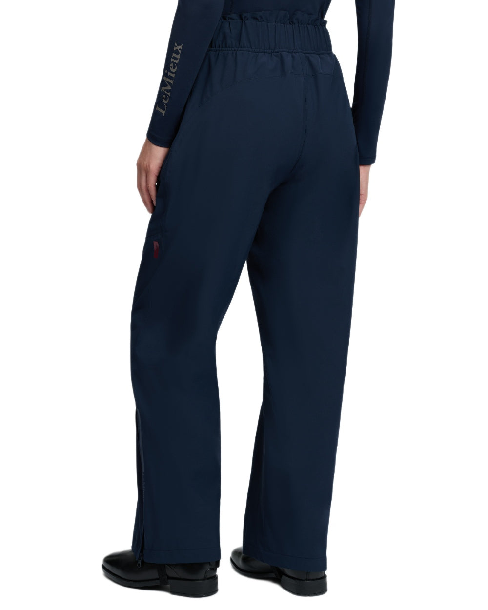 Navy coloured LeMieux Womens Stormwear Waterproof Trousers on white background 
