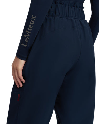 Navy coloured LeMieux Womens Stormwear Waterproof Trousers on white background 