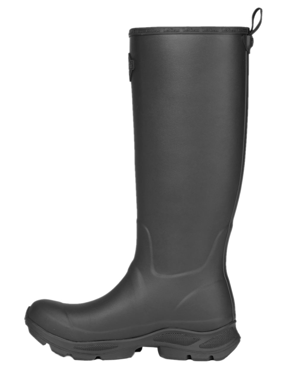 Black Coloured LeMieux Womens Ultra Stride Wellington Boots on white background 