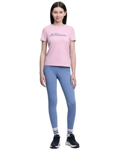 Fondant coloured LeMieux Young Rider Arianna Short Sleeve T-Shirt on white background 