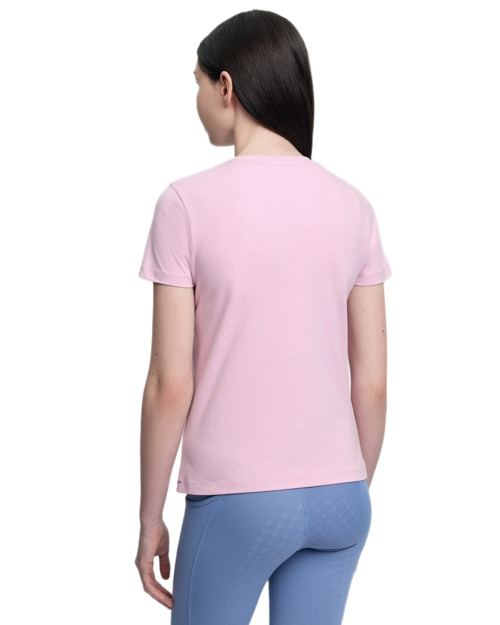 Fondant coloured LeMieux Young Rider Arianna Short Sleeve T-Shirt on white background 