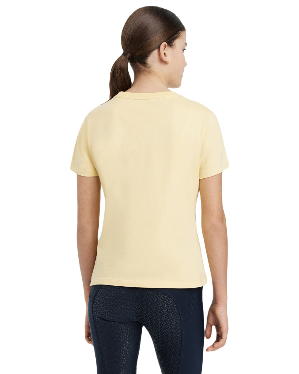 Mimosa coloured LeMieux Young Rider Arianna T-Shirt on white background 