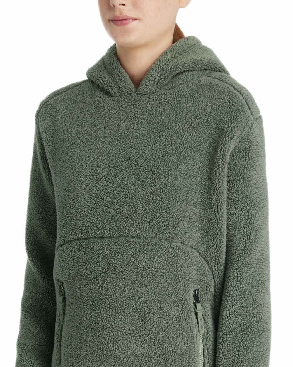 Rosemary coloured LeMieux Young Rider Avalon Hoodie on white background 