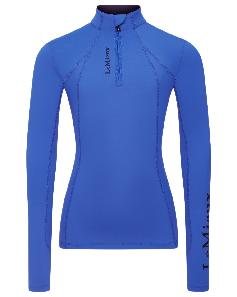 Benetton Blue coloured LeMieux Young Rider Classique Base Layer on white background 