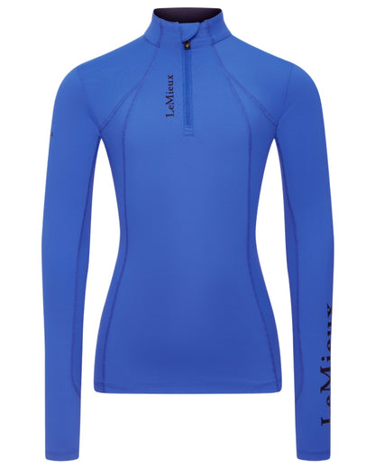 Benetton Blue coloured LeMieux Young Rider Classique Base Layer on white background 