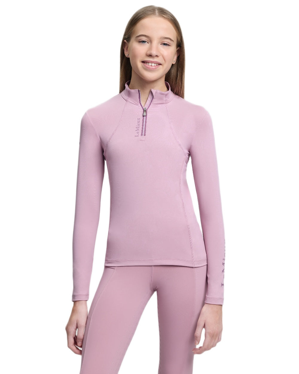 Fondant coloured LeMieux Young Rider Classique Base Layer on white background 