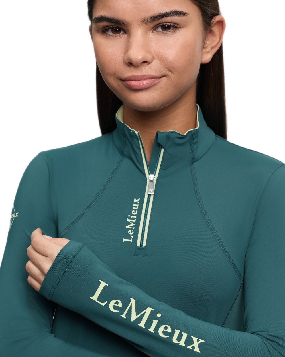 Jungle coloured LeMieux Young Rider Classique Base Layer on white background 