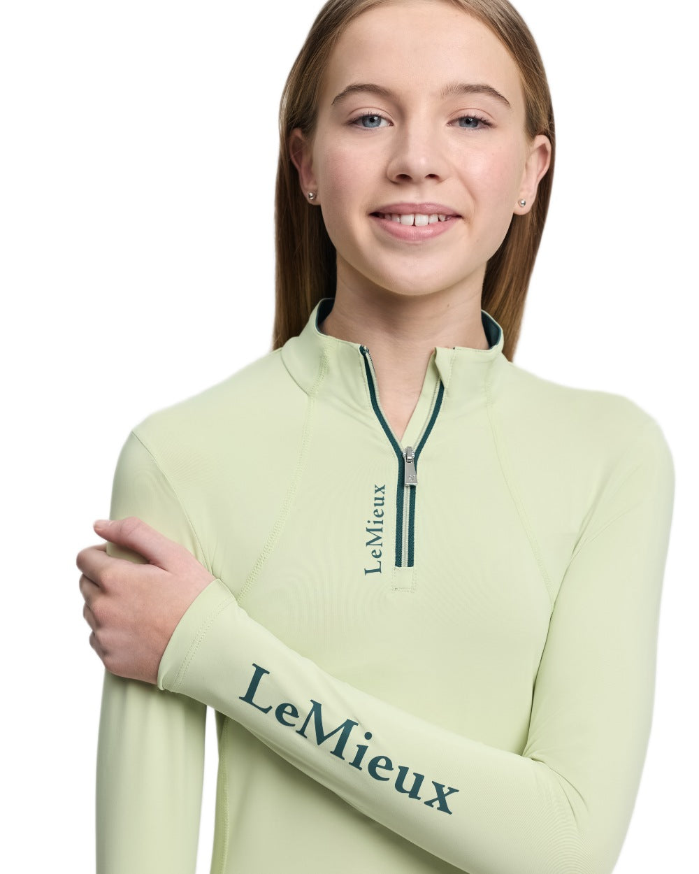 Macaron coloured LeMieux Young Rider Classique Base Layer on white background 