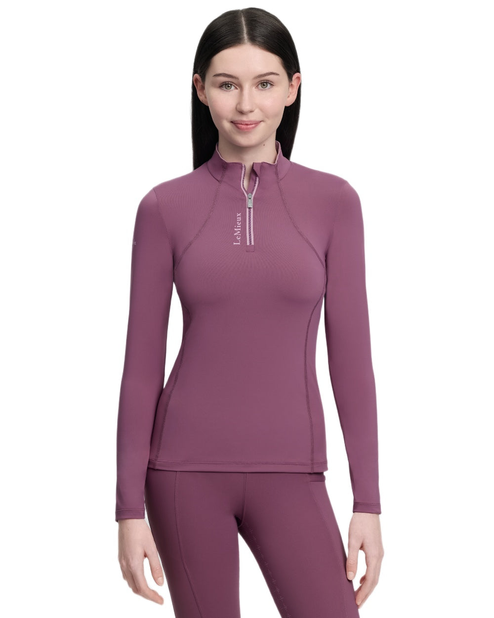 Mallow coloured LeMieux Young Rider Classique Base Layer on white background 