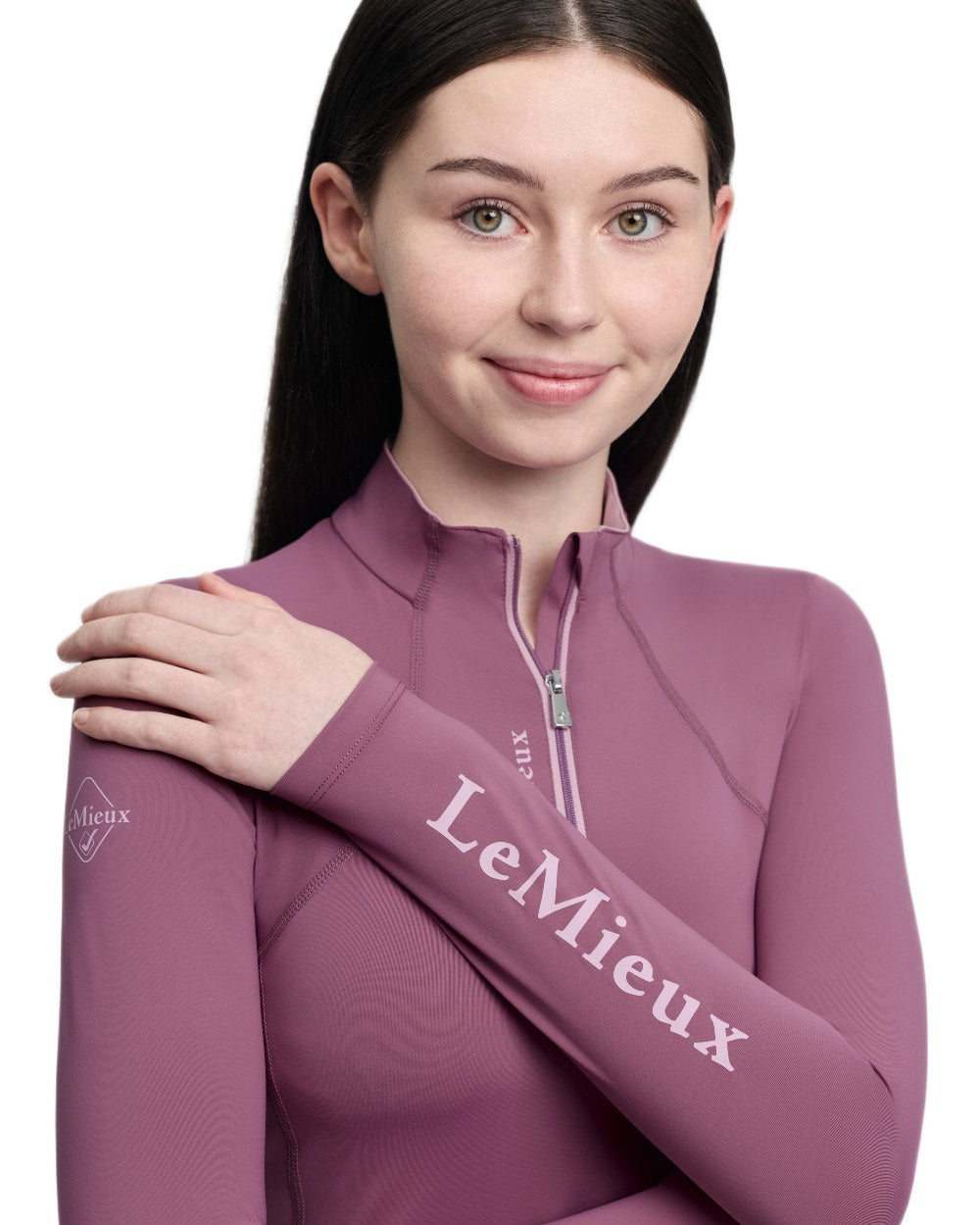 Mallow coloured LeMieux Young Rider Classique Base Layer on white background 