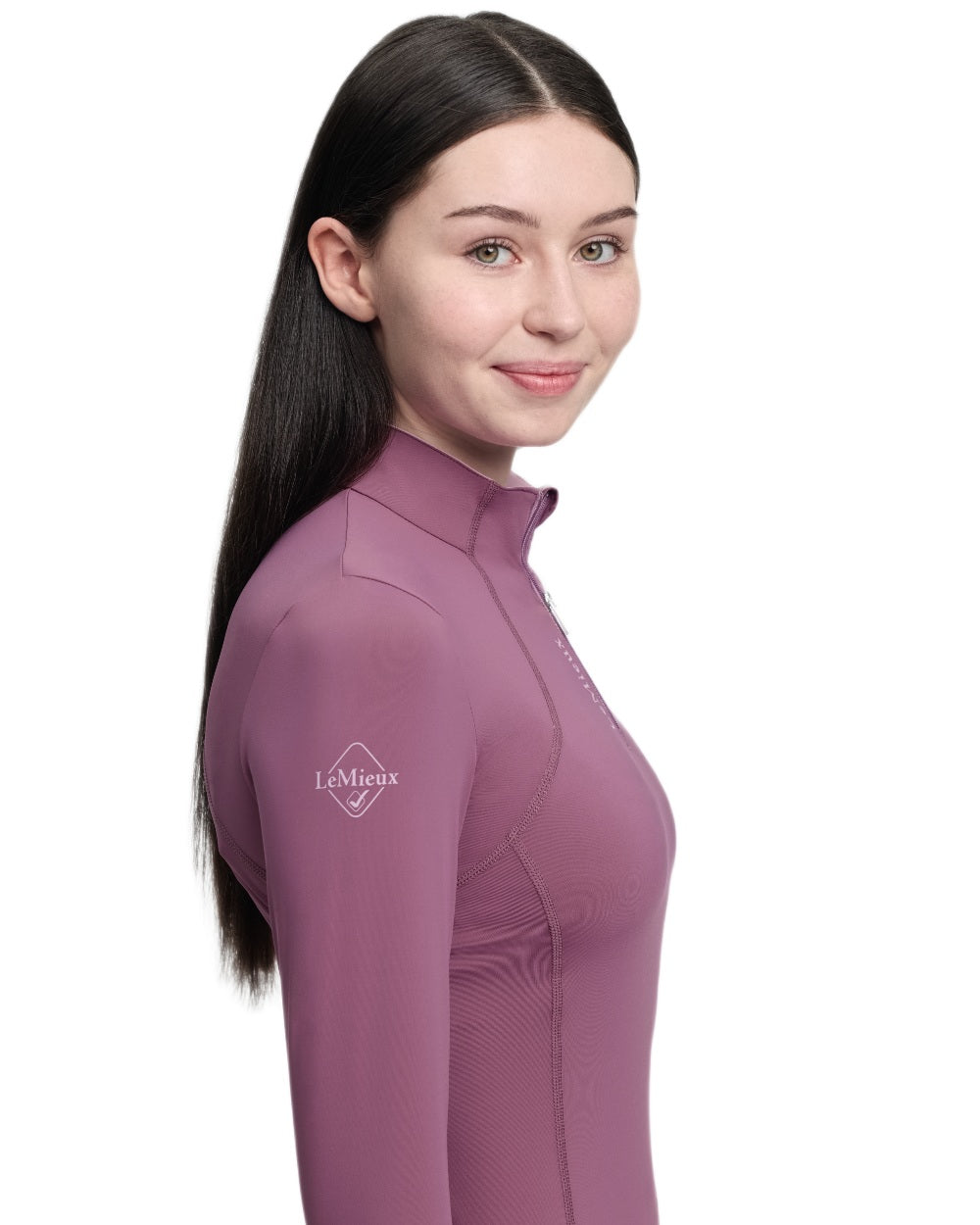 Mallow coloured LeMieux Young Rider Classique Base Layer on white background 