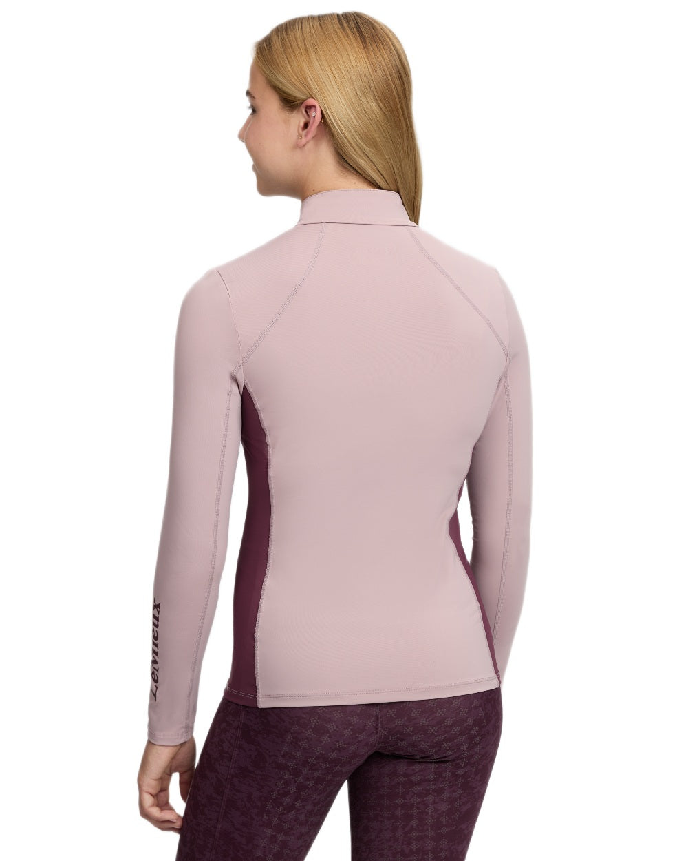 Wild Rose coloured LeMieux Young Rider Classique Base Layer on white background 