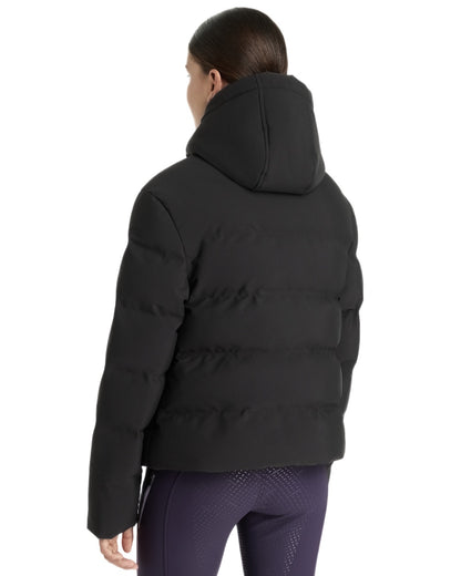 Black coloured LeMieux Young Rider Daisy Waterproof Coat on white background 