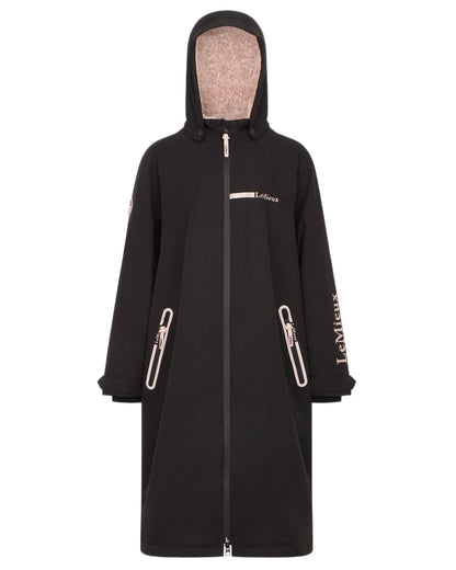 Black coloured LeMieux Young Rider HydroShield Robe Long Coat on white background 