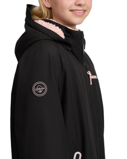 Black coloured LeMieux Young Rider HydroShield Robe Long Coat on white background 