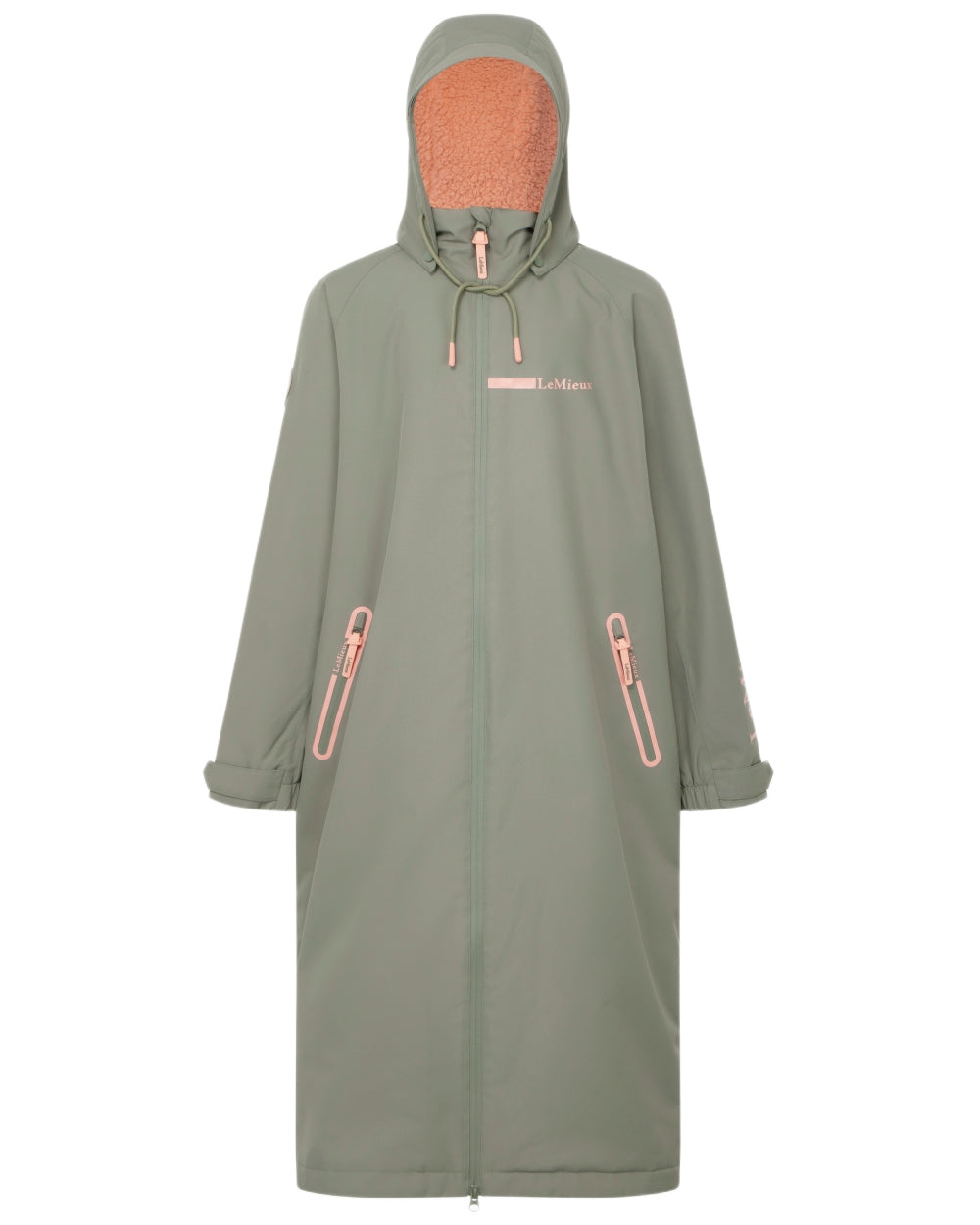 Rosemary coloured LeMieux Young Rider HydroShield Robe Long Coat on white background 