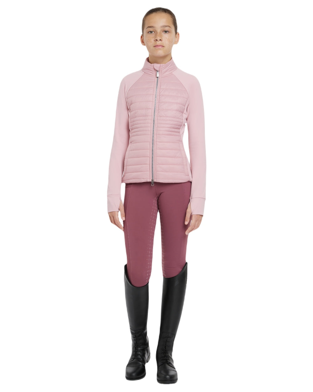 Blossom coloured LeMieux Young Rider Josephine Jacket on white background 