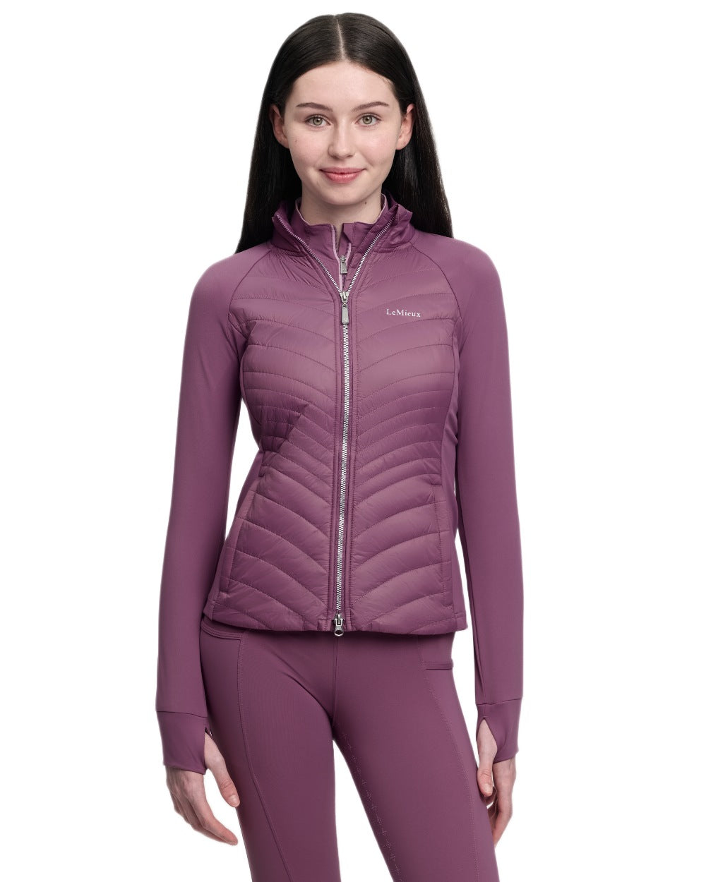 Mallow coloured LeMieux Young Rider Josephine Jacket on white background 