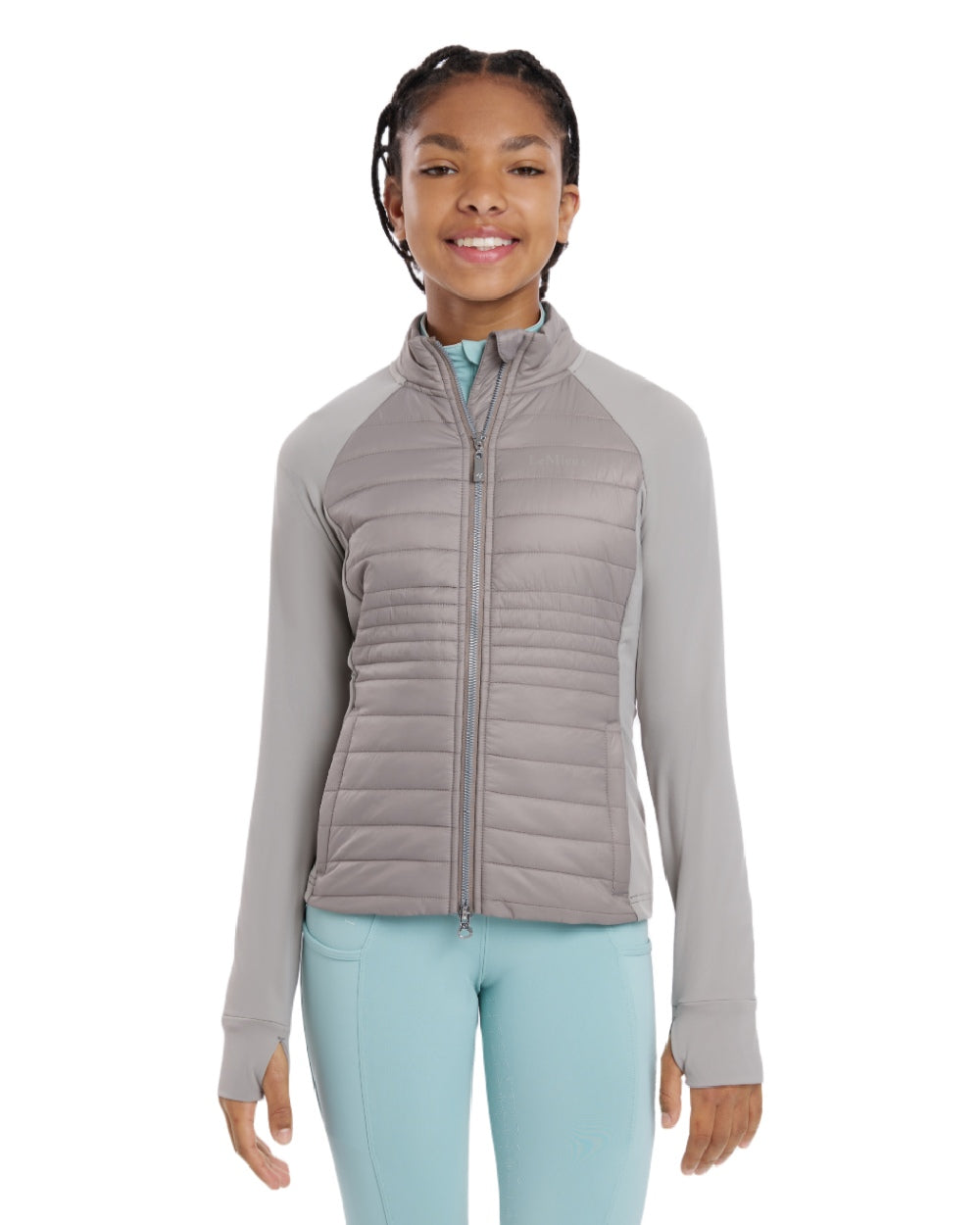 Pecan coloured LeMieux Young Rider Josephine Jacket on white background 