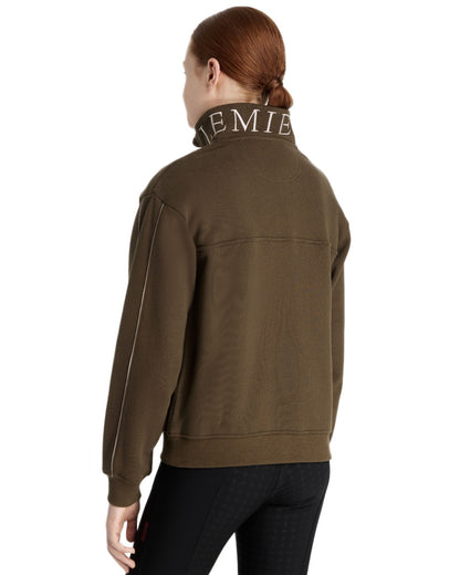 Alpine coloured LeMieux Young Rider Kate Quarter Zip Sweater on white background 